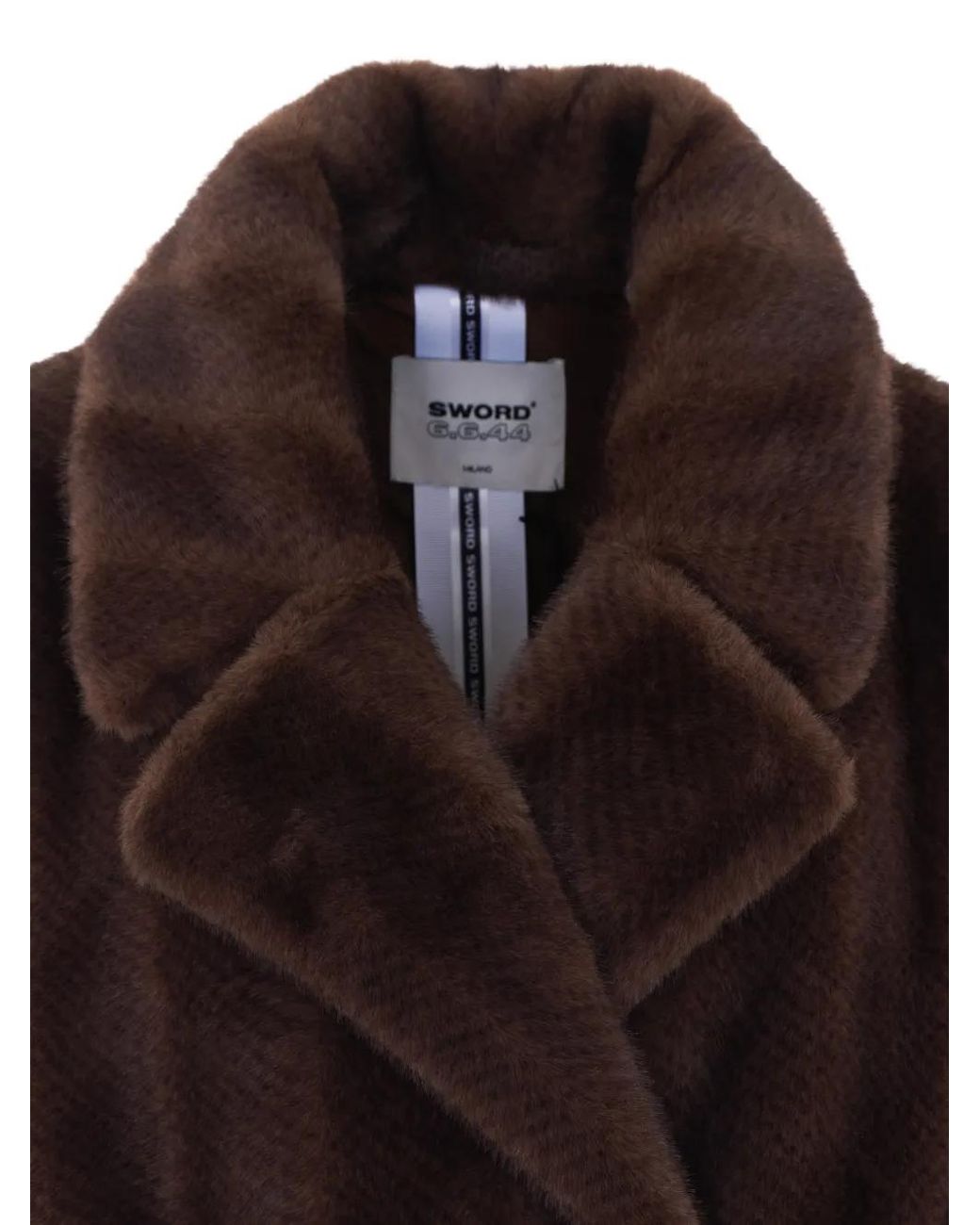 S.W.O.R.D Brown Faux-Fur Double-Breasted Jacket