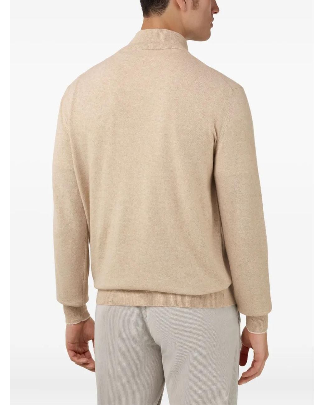Boggi Natural Half-Zip Sweater for men