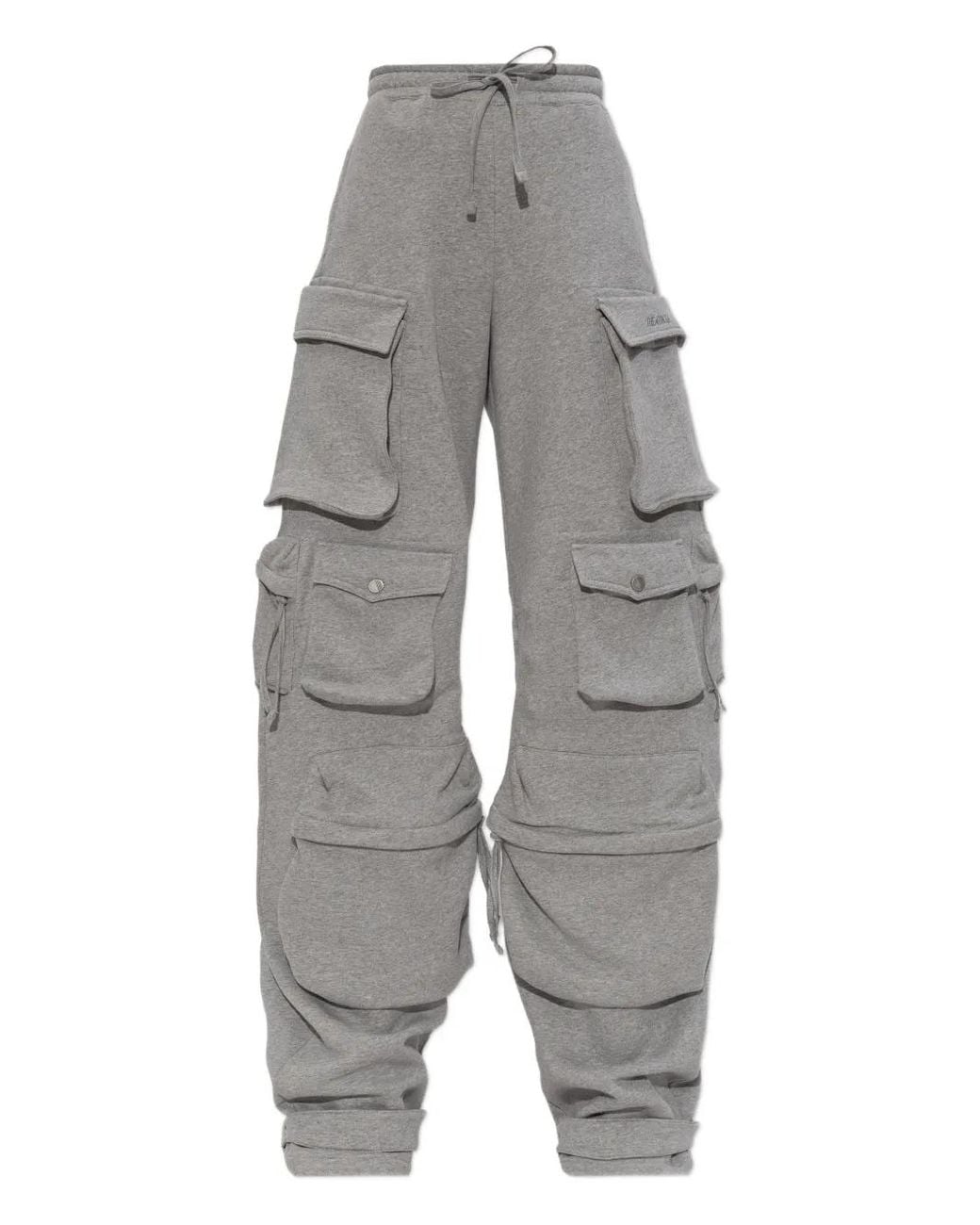 The Attico Gray Drawstring Cargo Track Pants