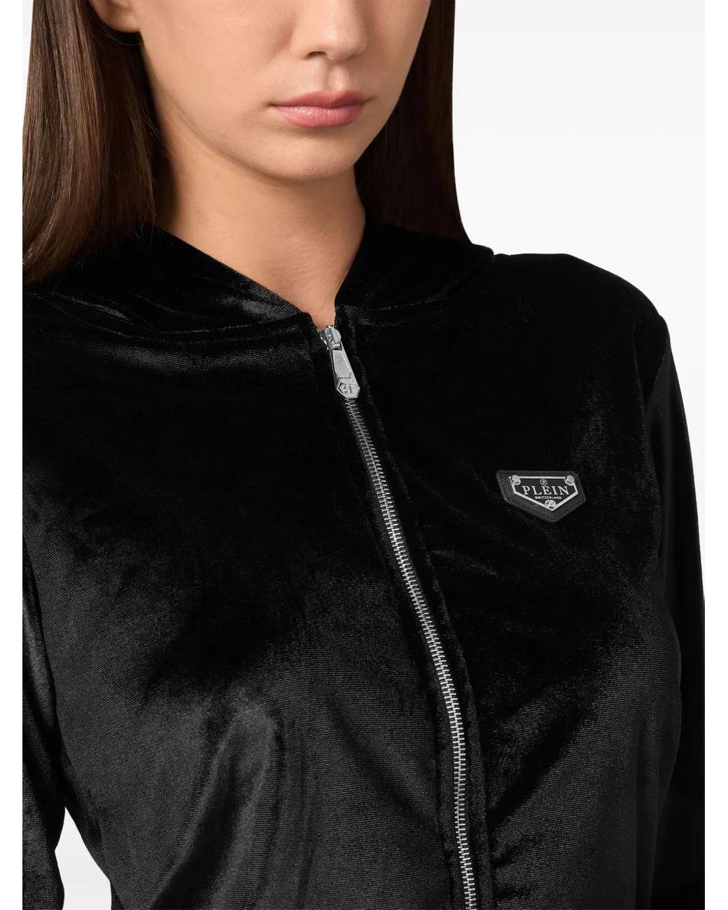 Philipp Plein Black Strass Skull Hoodie