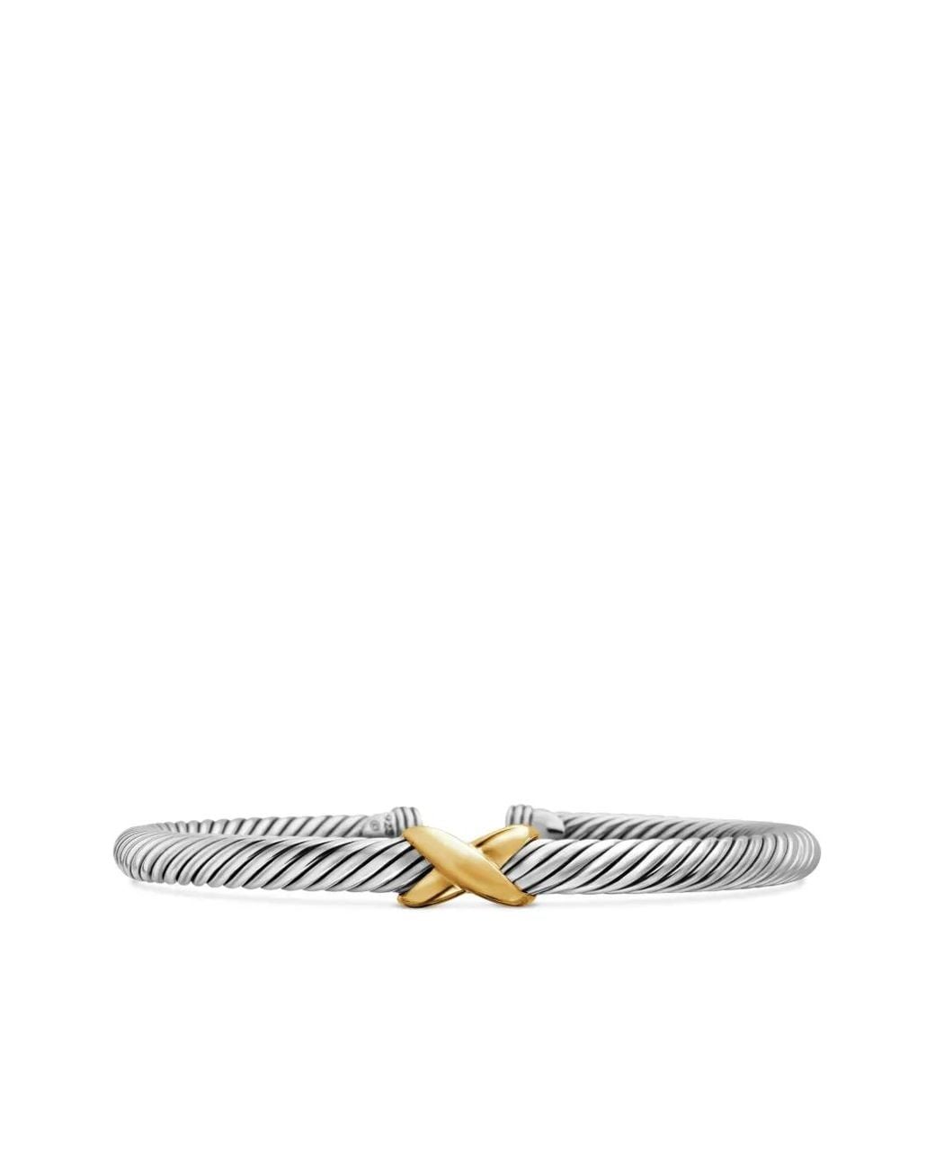 David Yurman Multicolor 14Kt And Sterling X Classic Cable Station Bracelet (5Mm)