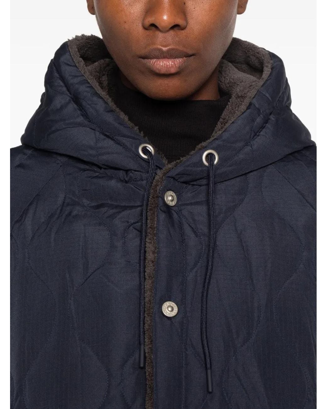 Taion Blue Quilted Hooded Jacket