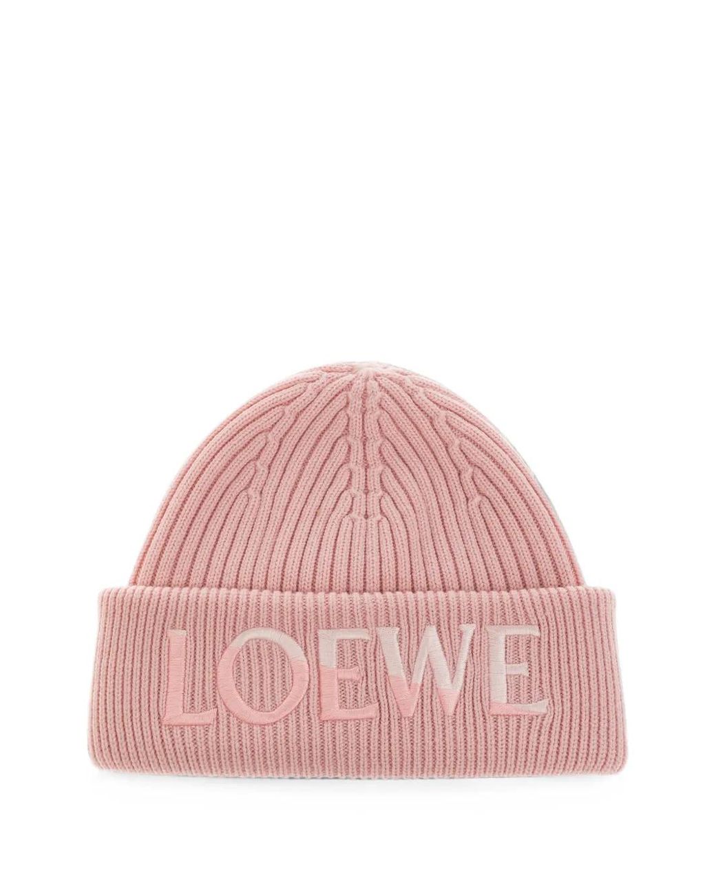 Loewe Pink Embroidered Logo Beanie Hat