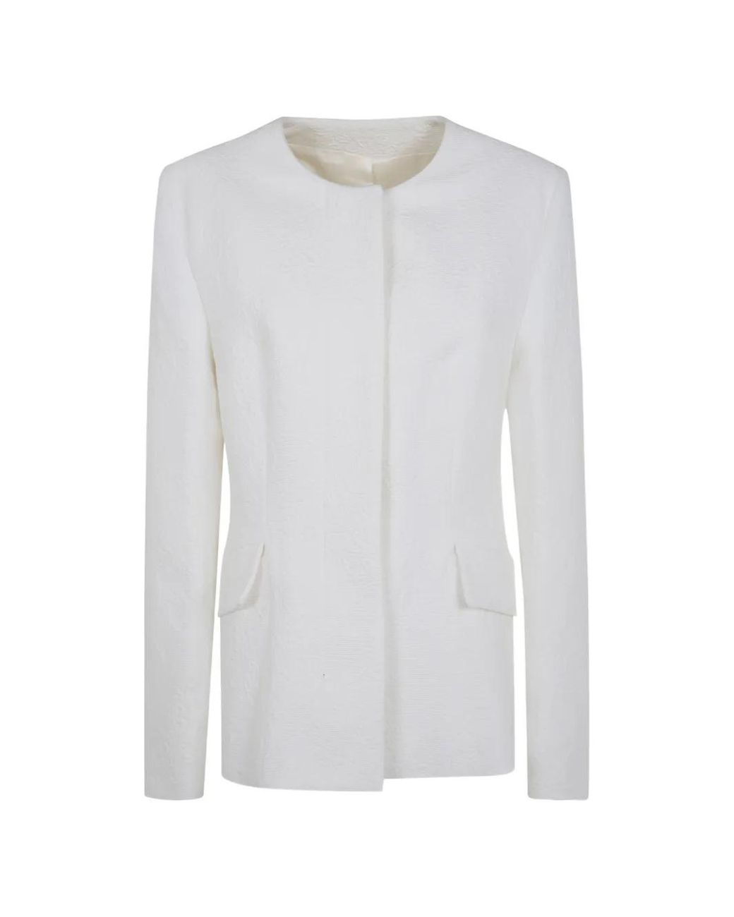 Totême White Jacquard Cotton Jacket Optic