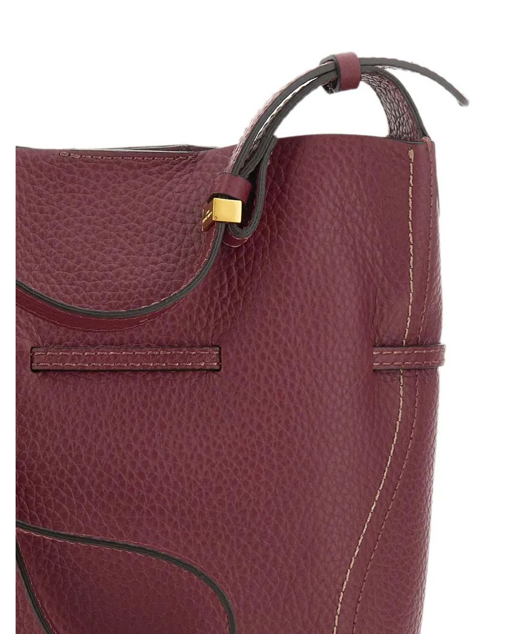 Gianni Chiarini Purple Sienna Grained-Leather Shoulder Bag