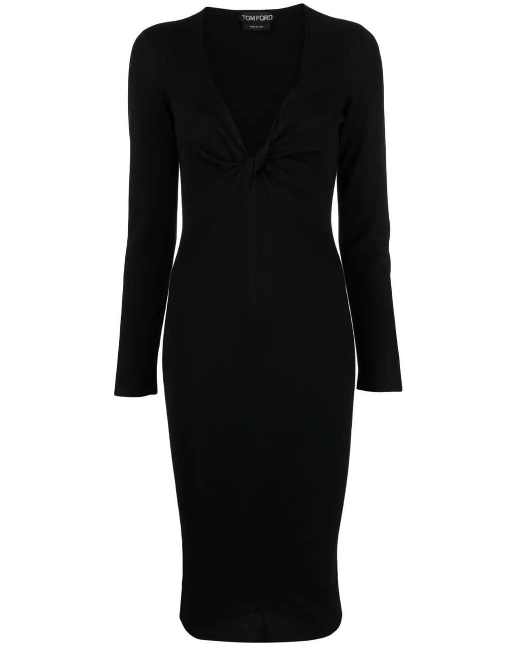 Tom Ford Black V-Neck Knitted Dress