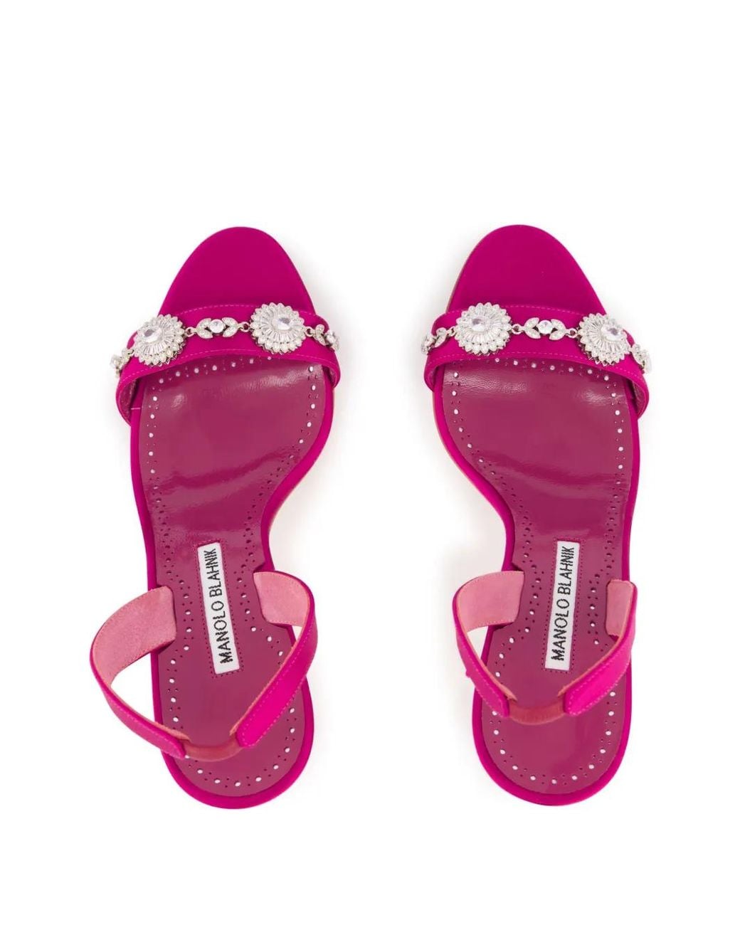 Manolo Blahnik Pink 90Mm Lamisan Slingback Sandals