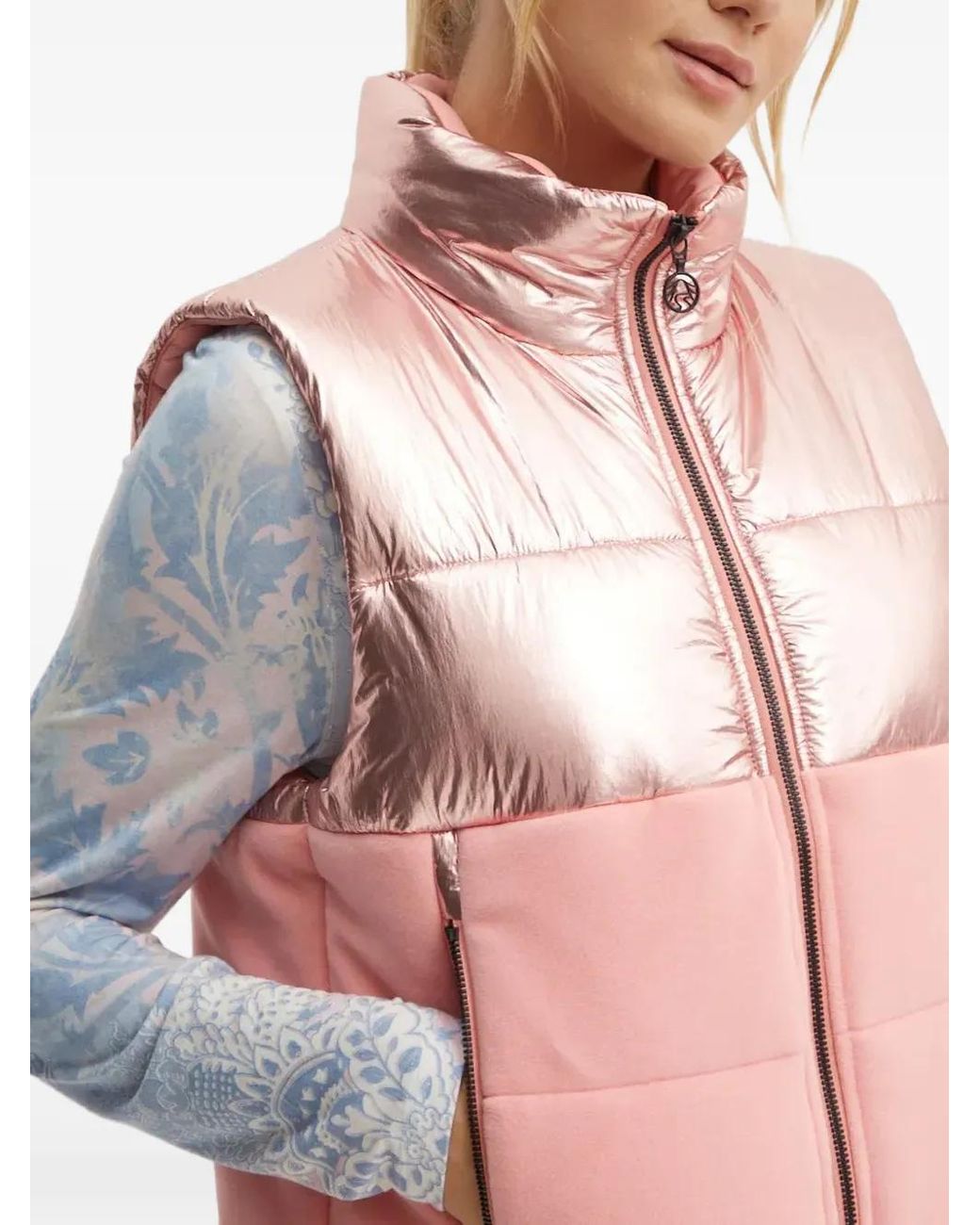 Sportalm Pink Metallic-Effect Padded Gilet