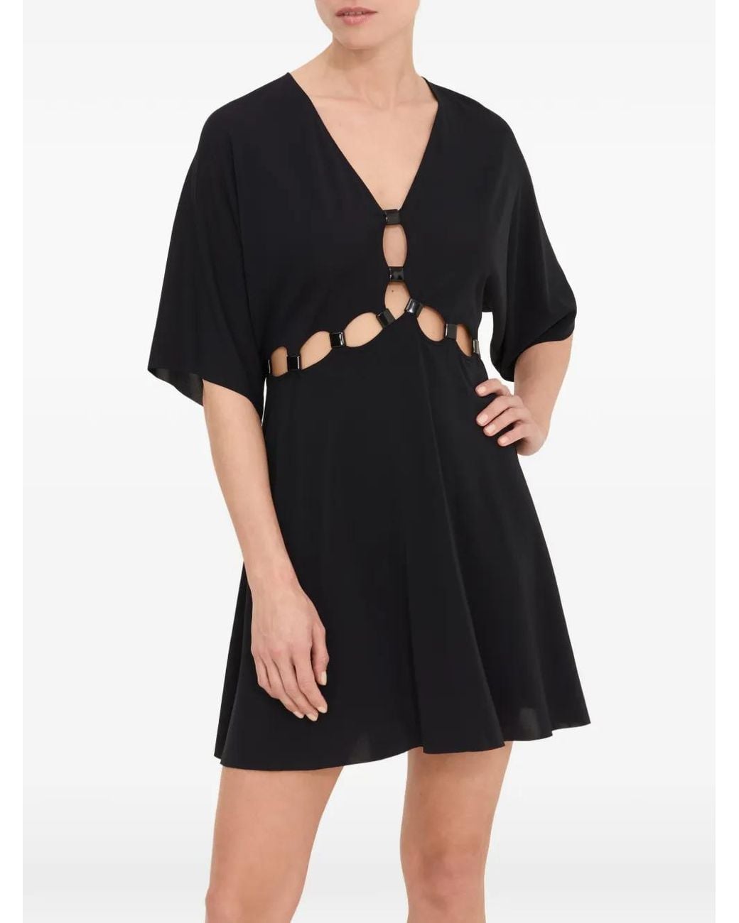 Eres Black Connection V-Neck Cutout Dress