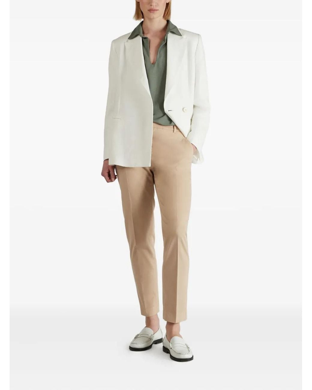 Slowear Green Keyhole Polo Top