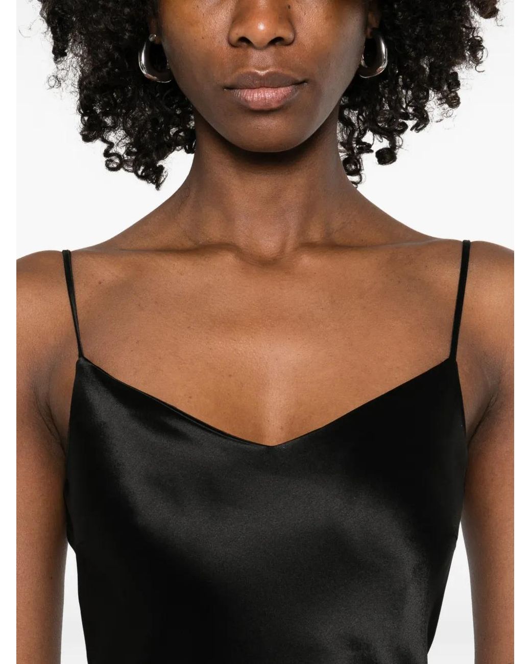 IVORY PARIS Black V-Neck Slip Midi Dress