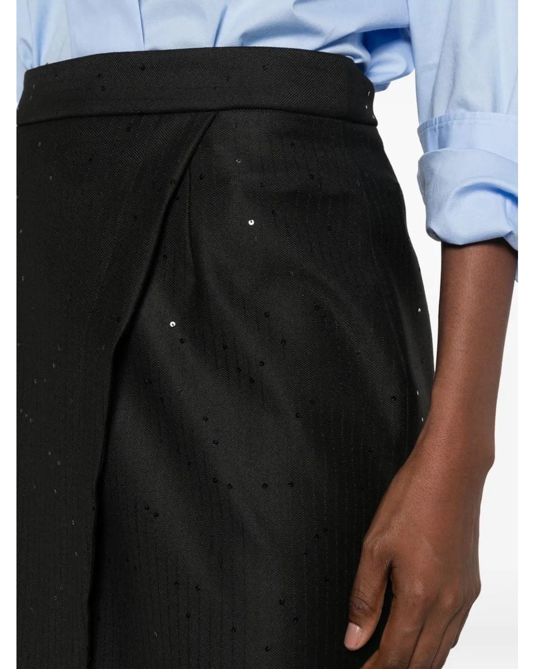 Manuel Ritz Black Sequin-Embellished Midi Skirt