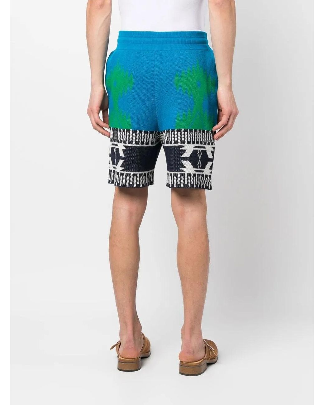 Alanui Green Abstract-Pattern Shorts for men