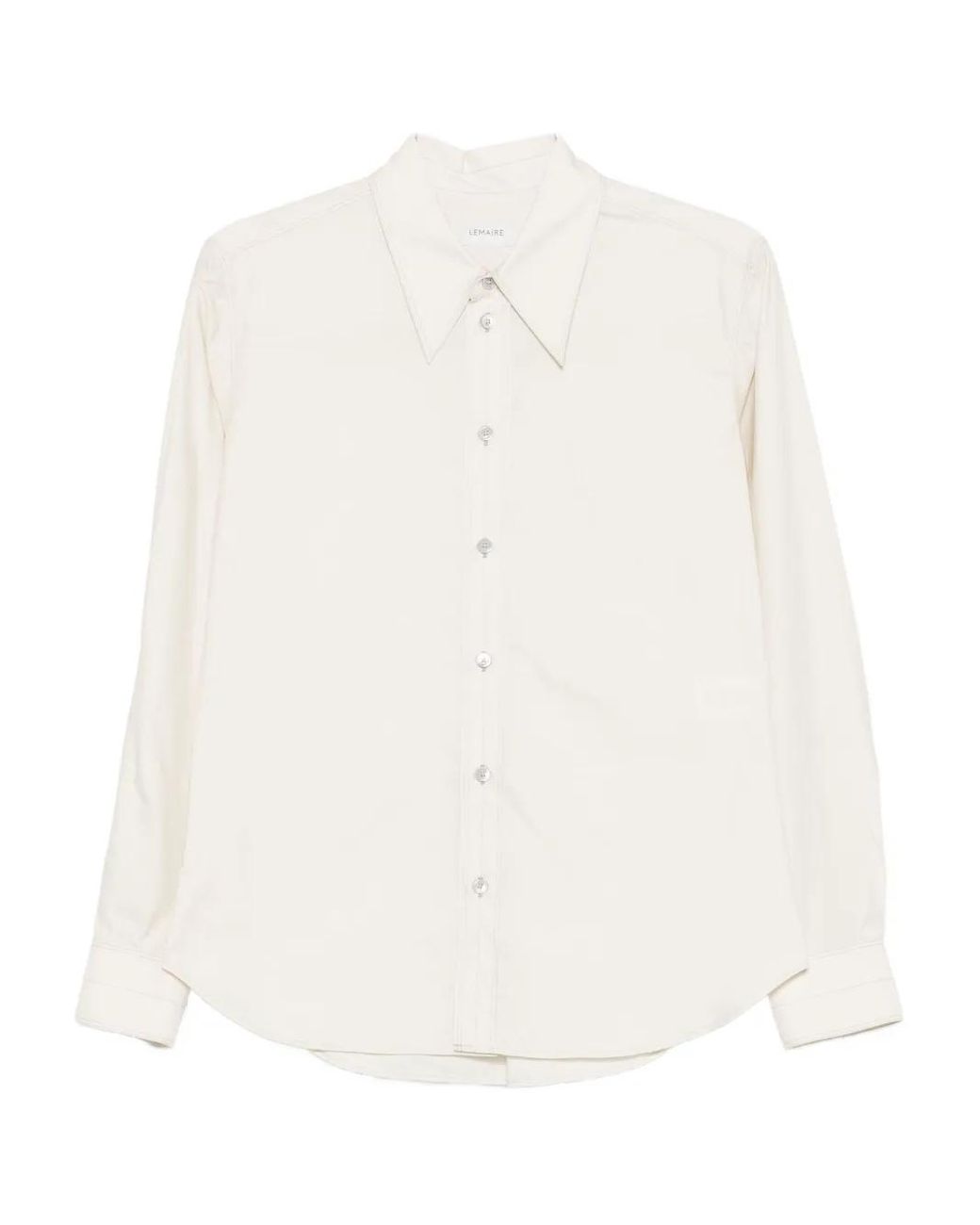 Lemaire White Button-Down Long-Sleeve Shirt