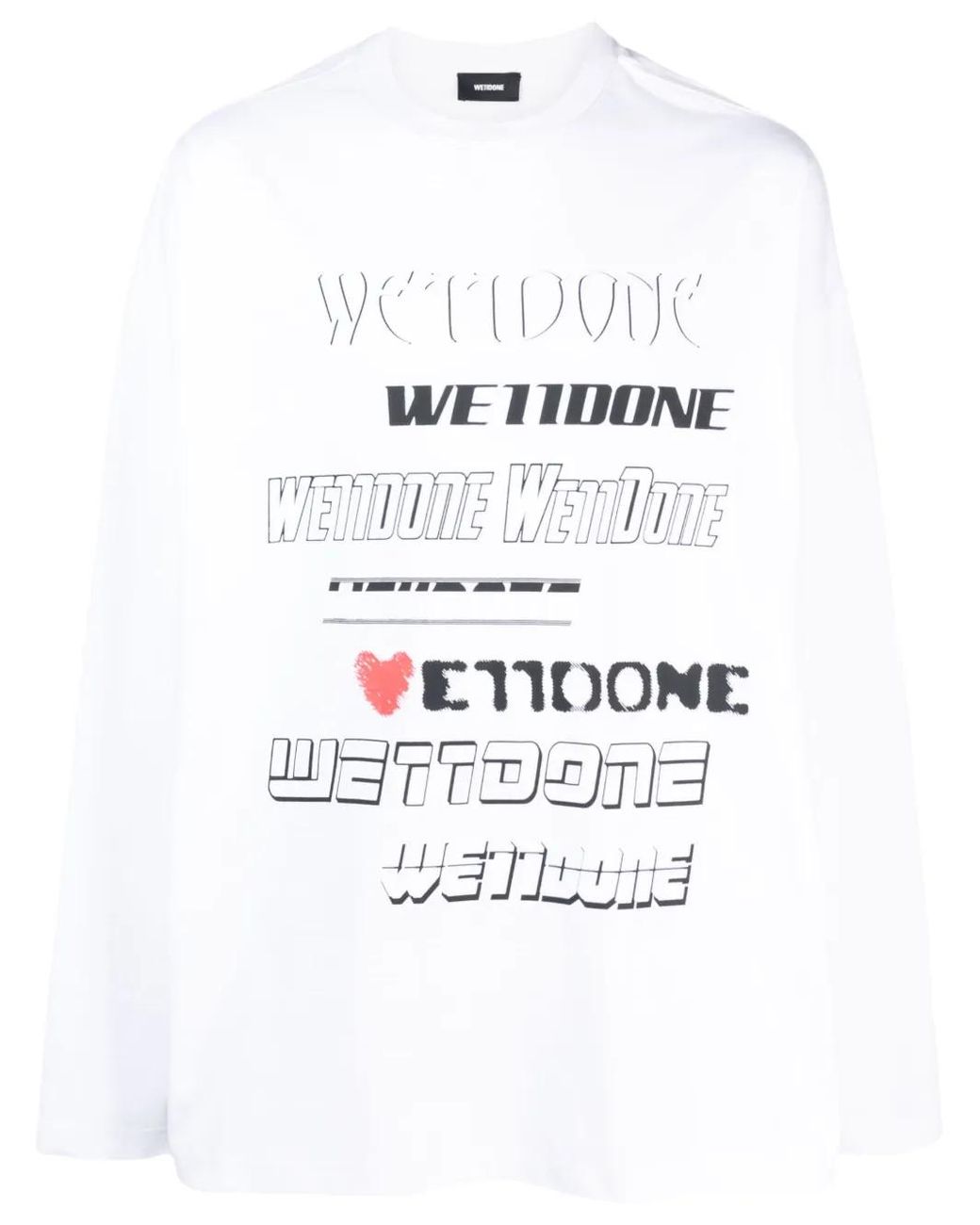 we11done White Logo-Print Cotton Sweatshirt for men