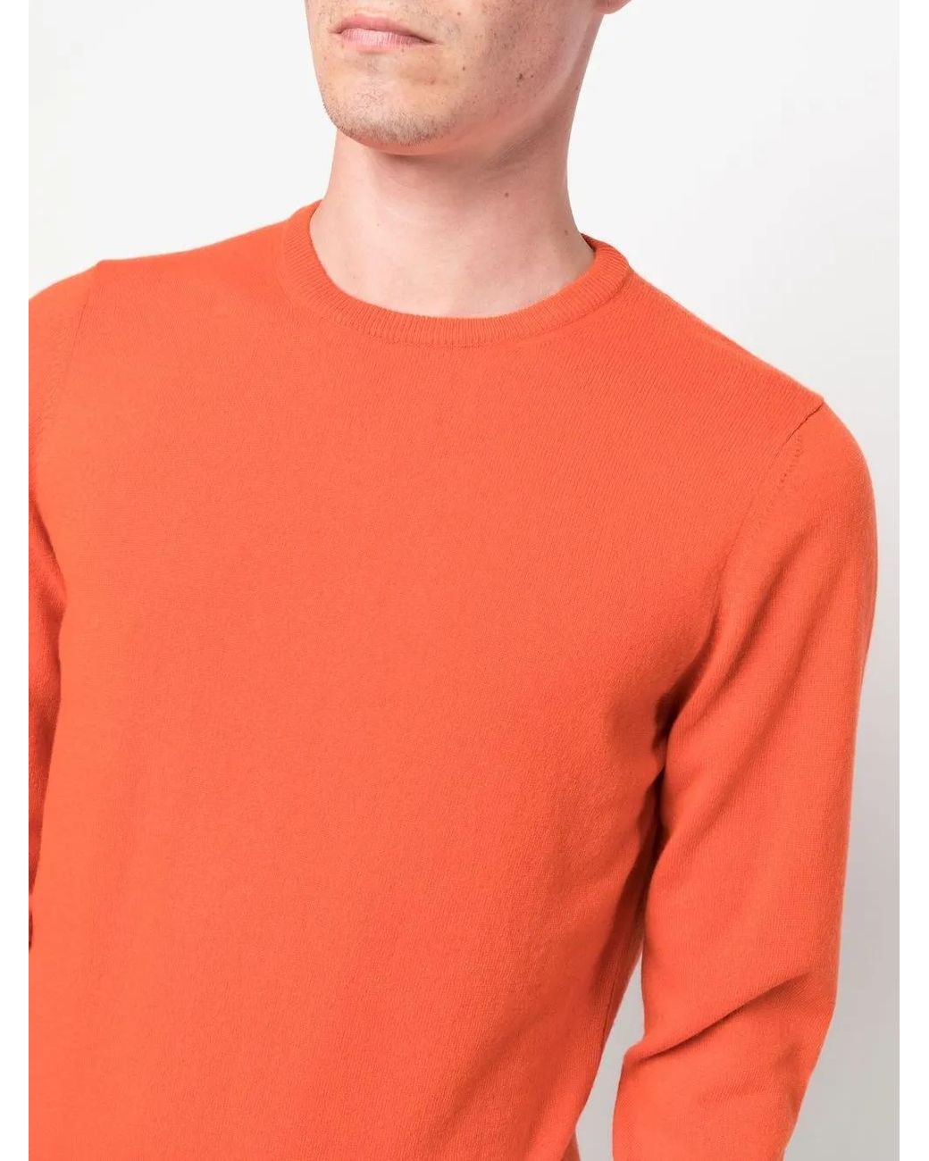Malo Orange Round-Neck Knit Jumper for men