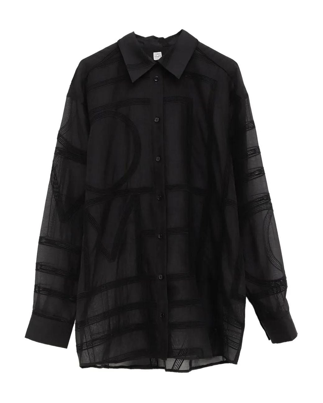 Totême Black Classic Crochet Shirt