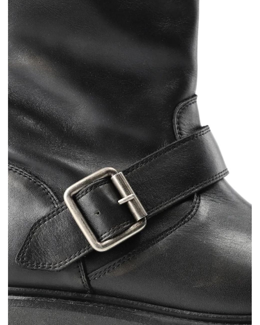COPENHAGEN Black Buckled Chunky-Sole Boots