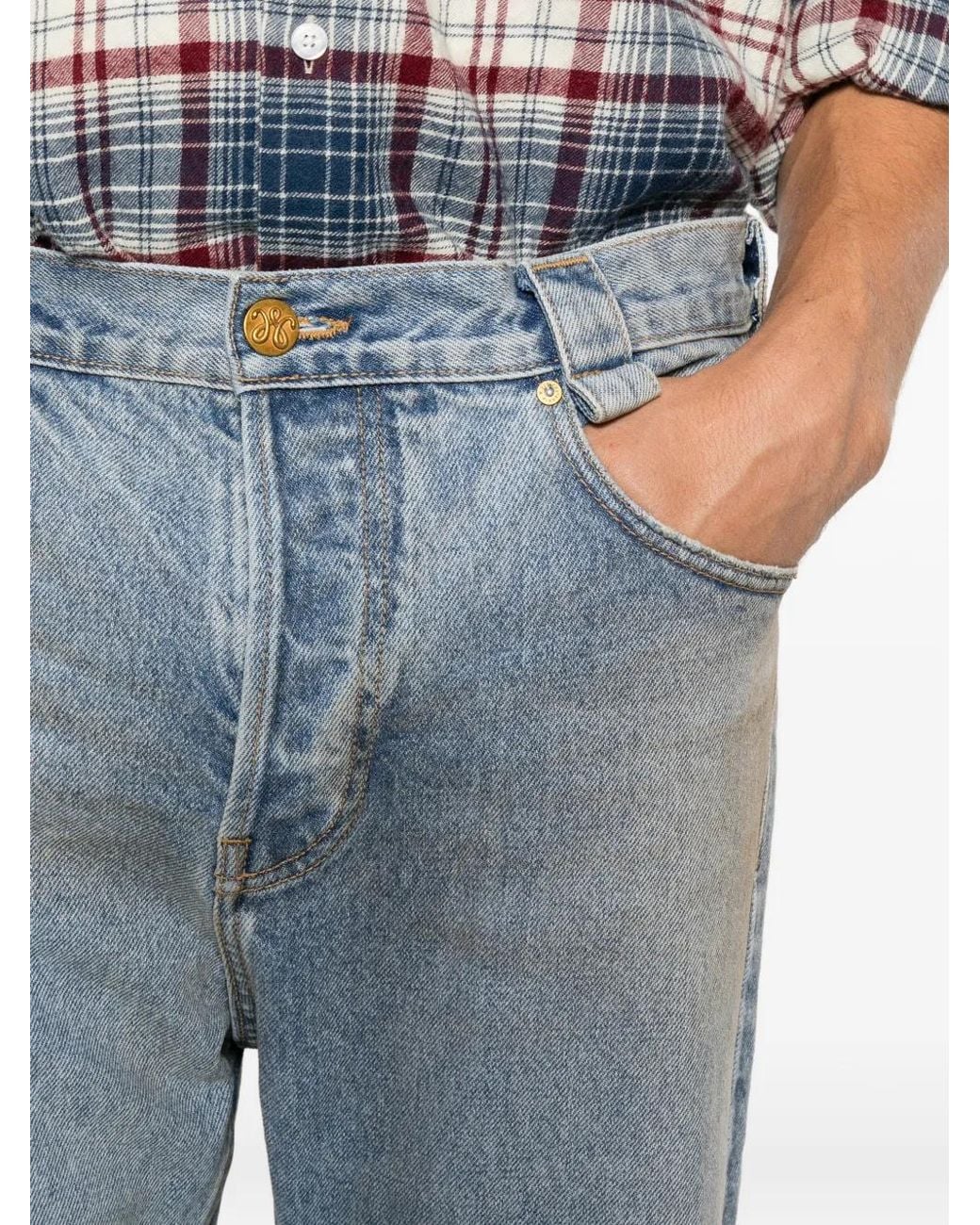 Willy Chavarria Blue Straight-Leg Jeans for men