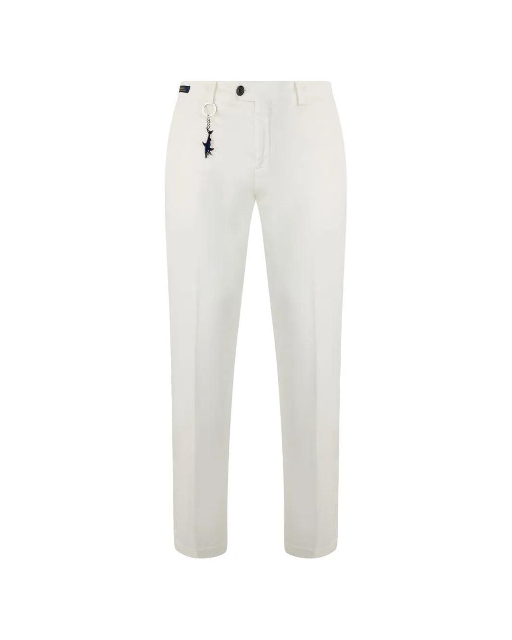 Paul & Shark White Logo-Charm Slim-Fit Trousers for men