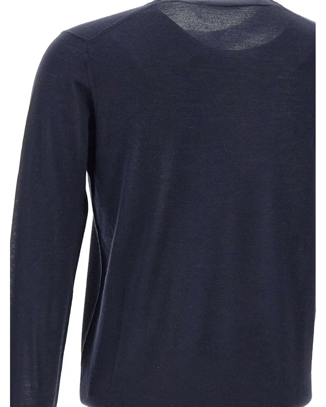 Kangra Blue Crew-Neck Ribbed Sweater for men