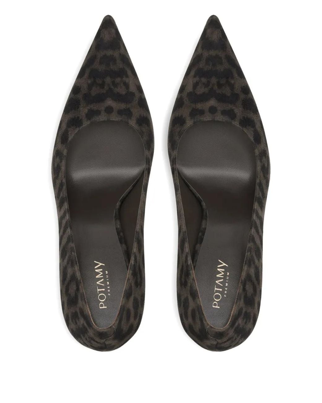 POTAMY Black 105Mm Leopard-Print Heeled Pumps