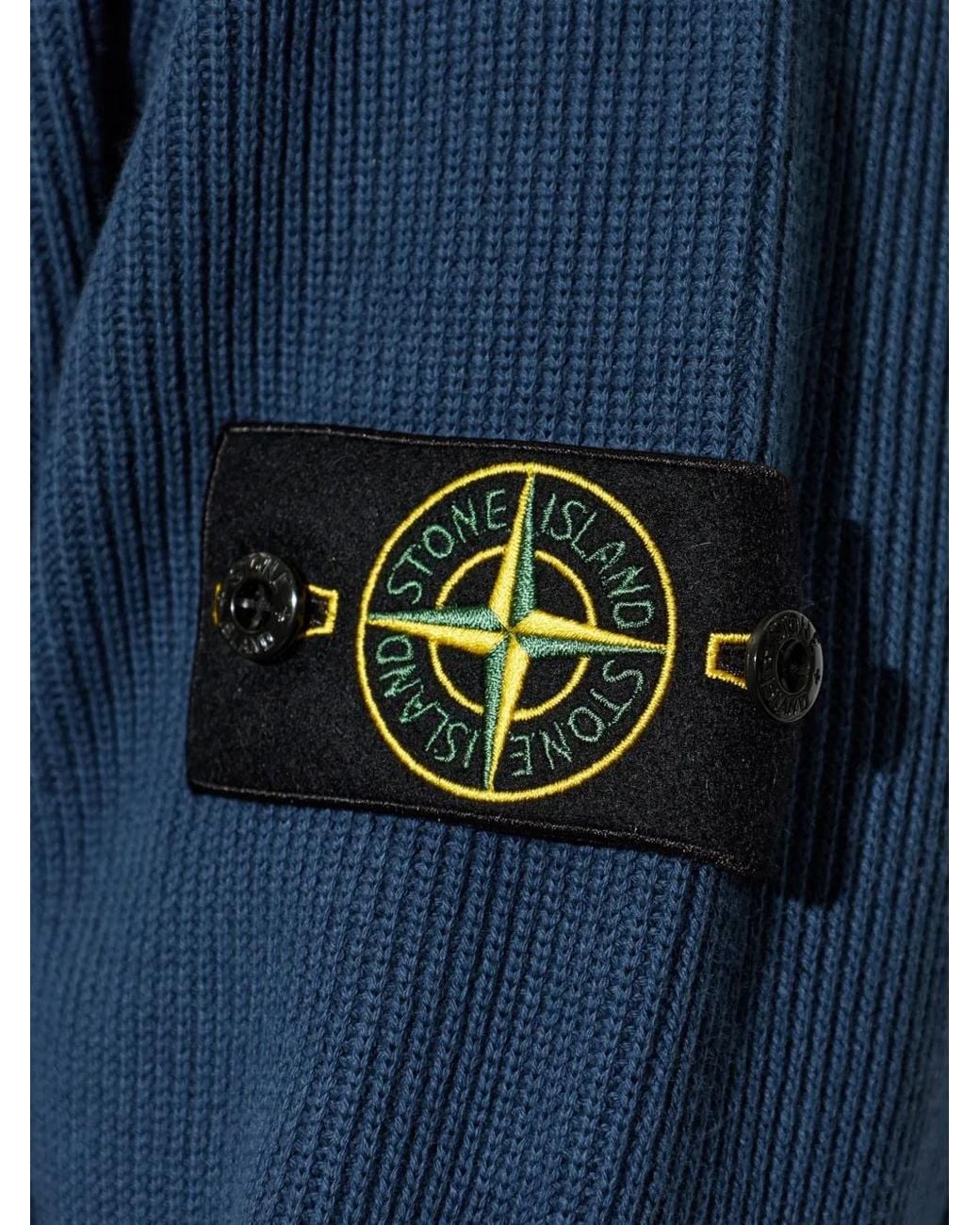 Stone Island Blue 5100154 Ribbed Soft Organic Cotton Sweater for men