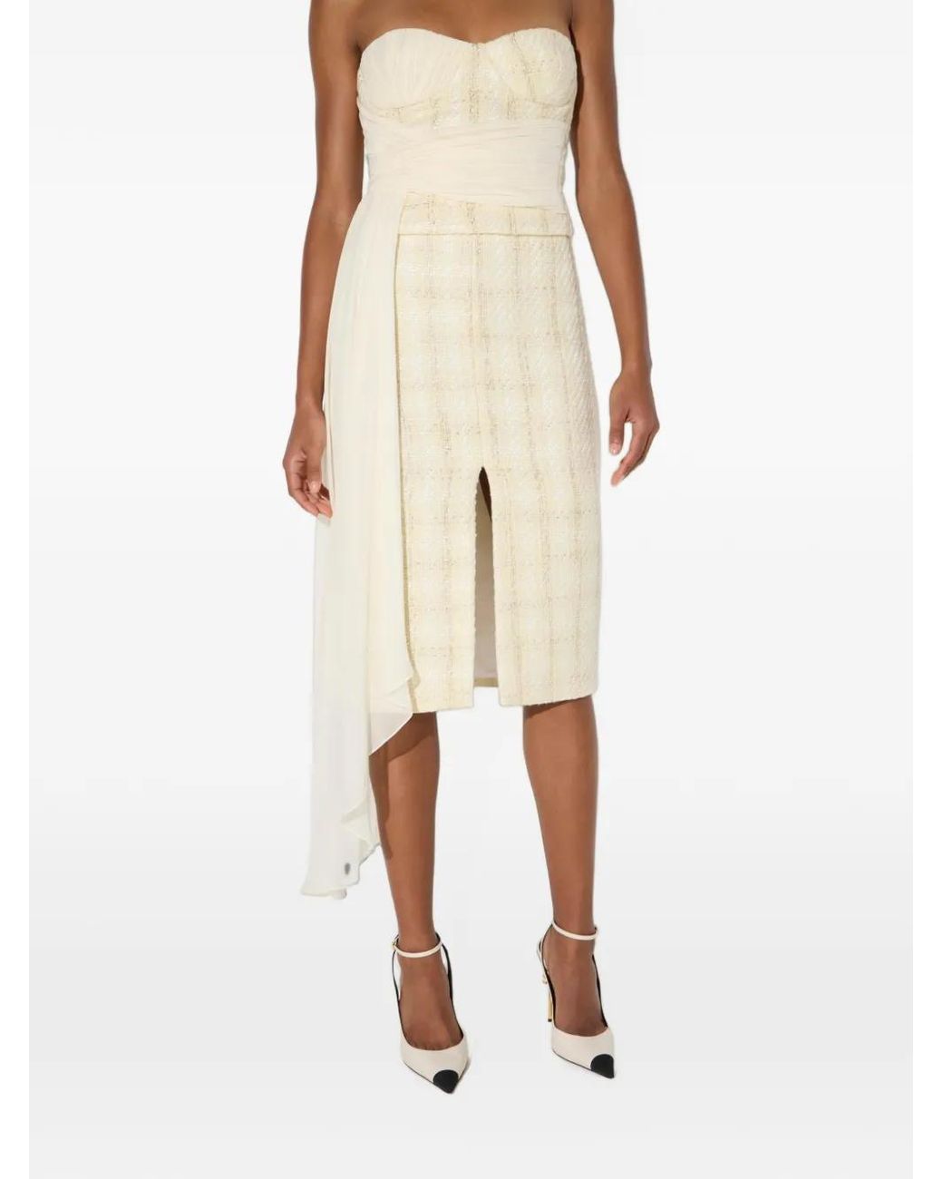Elisabetta Franchi White Tweed Skirt