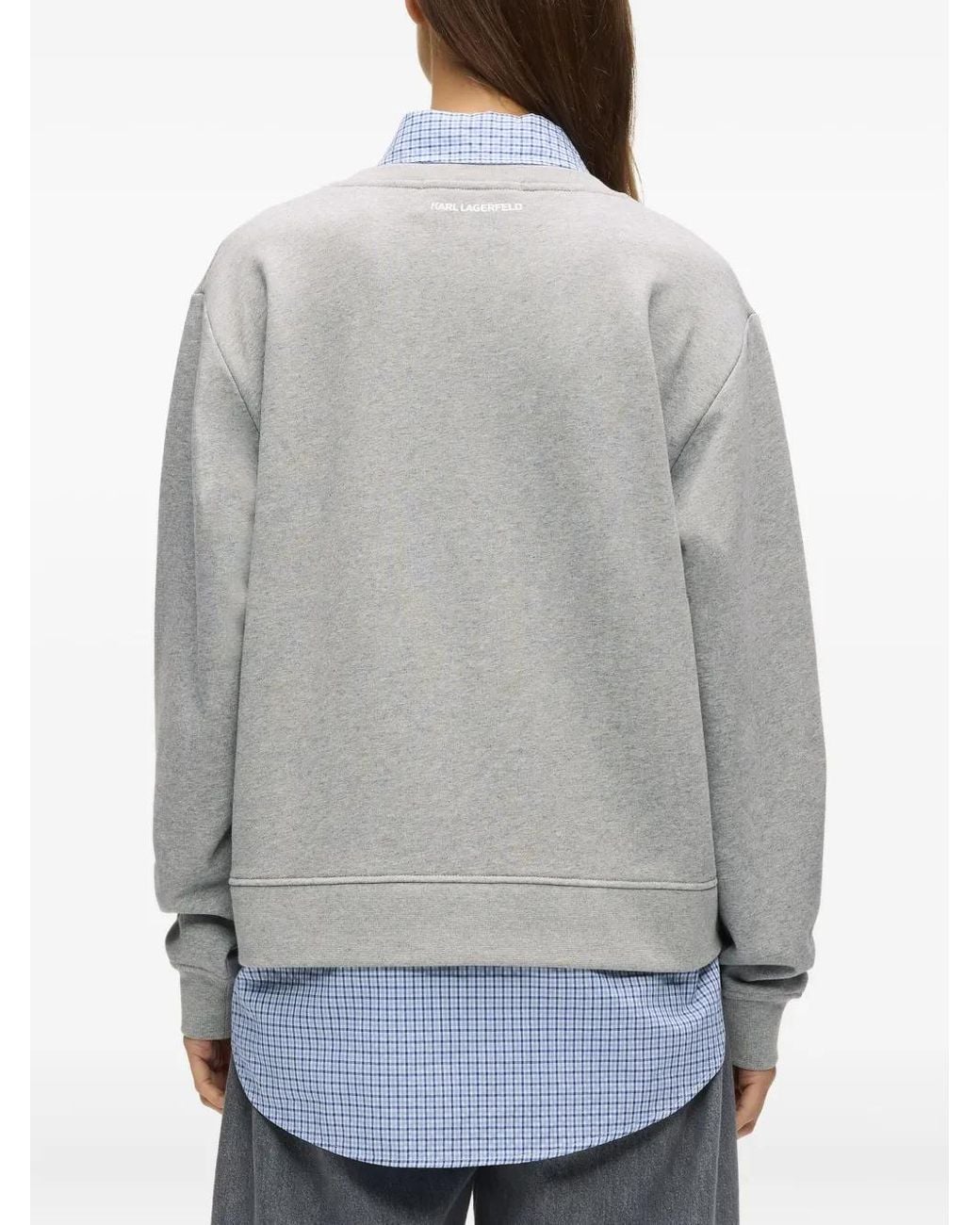 Karl Lagerfeld Gray Ikon Layered Sweatshirt