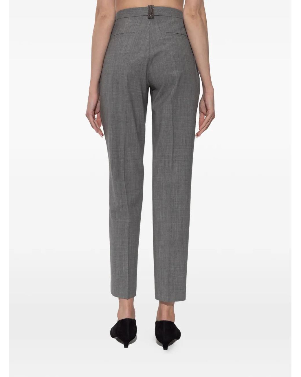 Fabiana Filippi Gray Wool Polyamide Elastane Pants