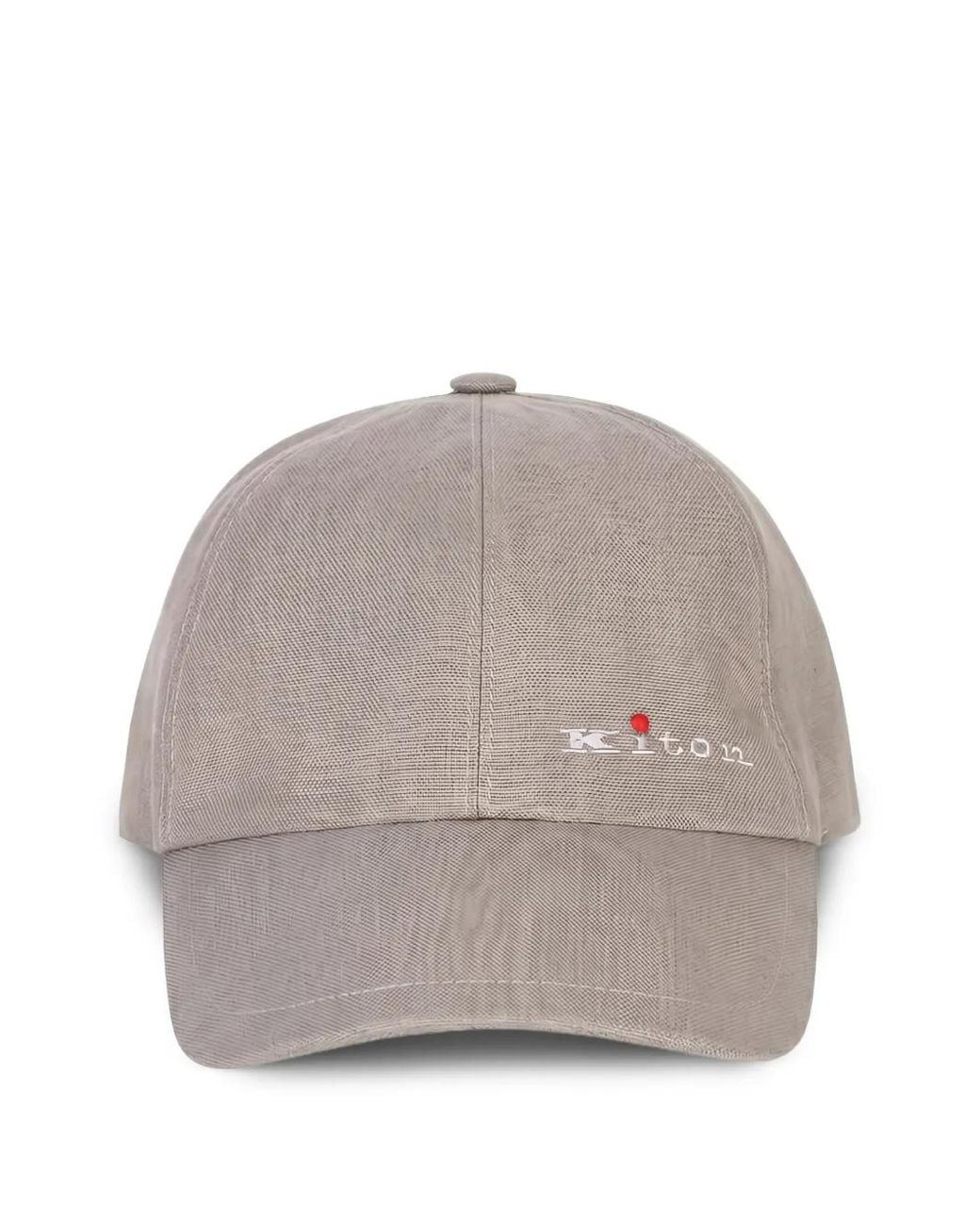 Kiton Gray Logo-Embroidered Baseball Cap for men