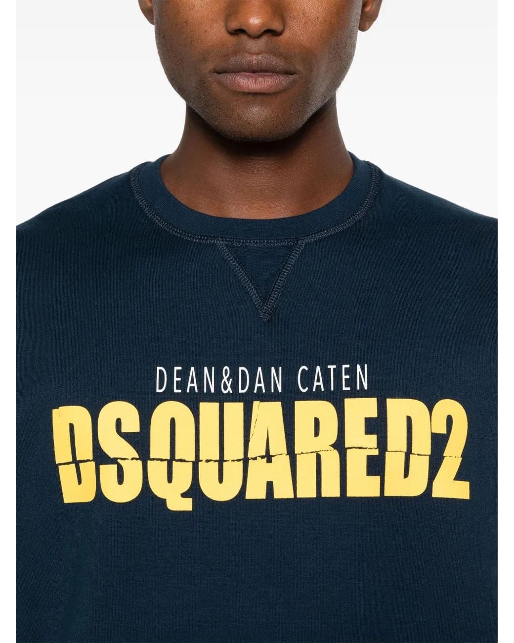 DSquared² Blue Cool Fit Logo-Print Sweatshirt for men