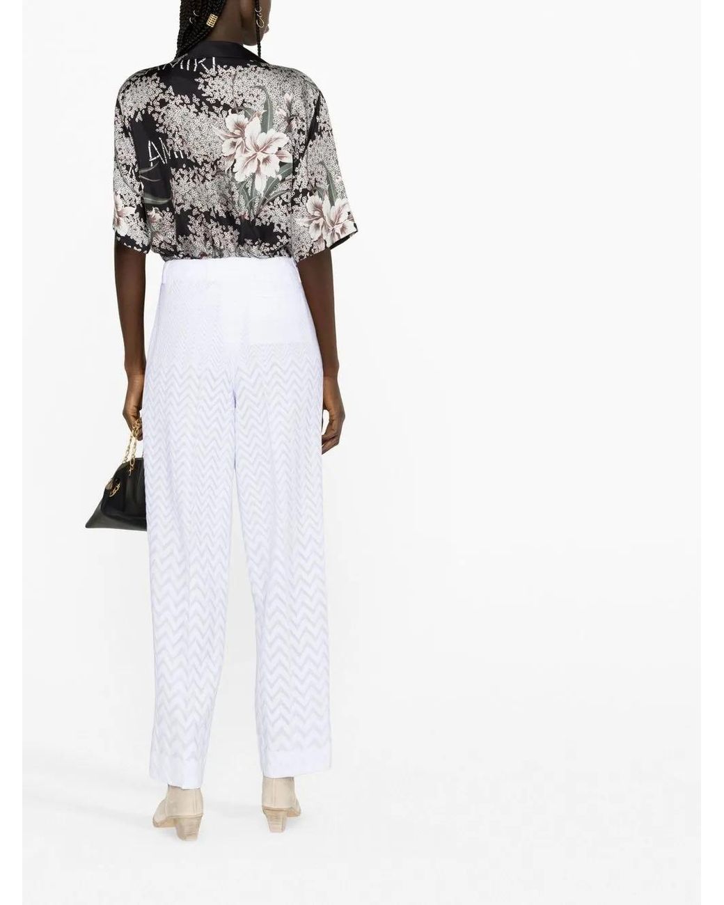 Missoni White Zigzag Tailored Trousers