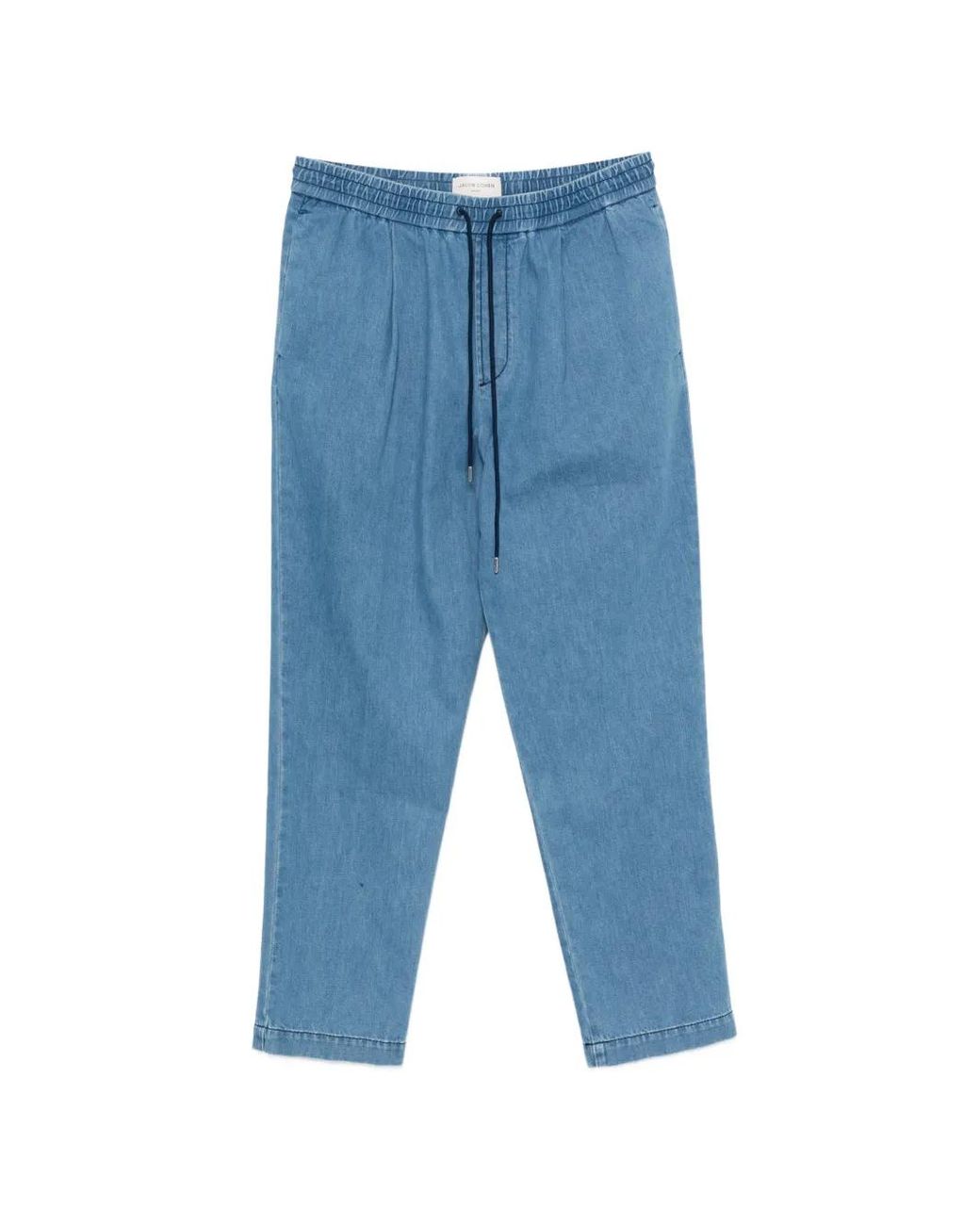 Jacob Cohen Blue Drawstring Pleated Trousers for men