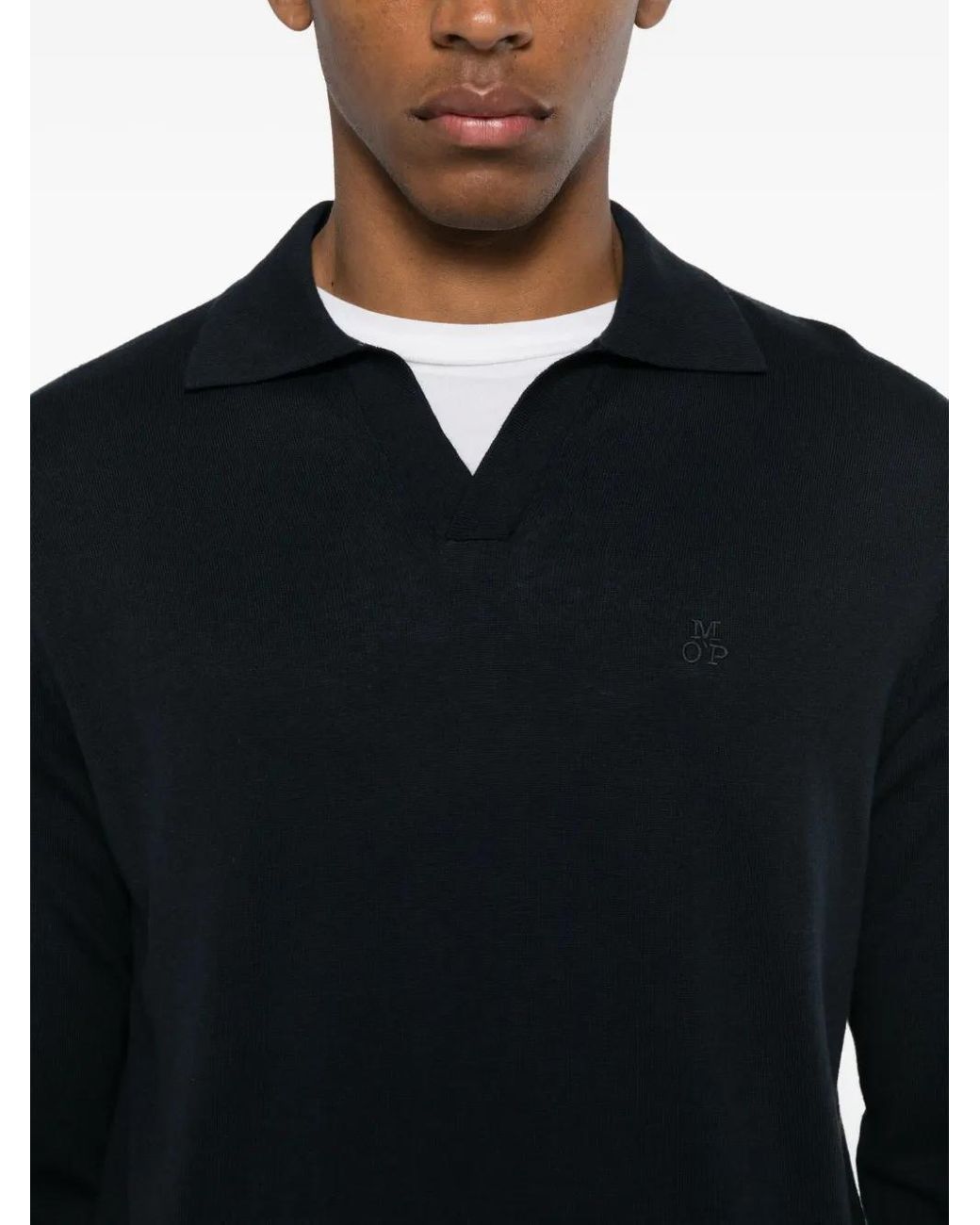 Marc O' Polo Blue Long Sleeve Polo for men