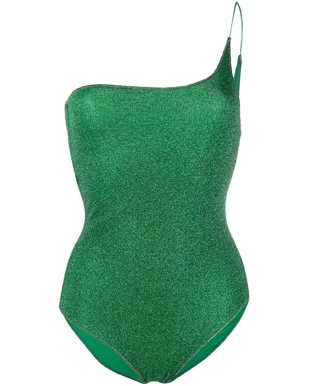 Maillot de bain asymétrique à paillettes Oséree en coloris Vert | Lyst