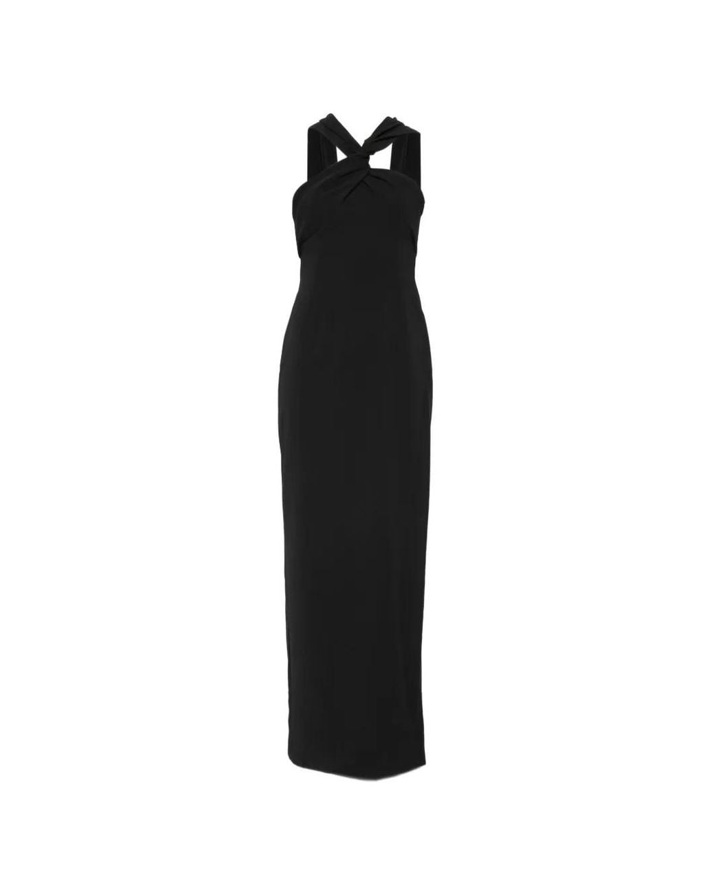 Solace London Black Rona Twisted Maxi Dress
