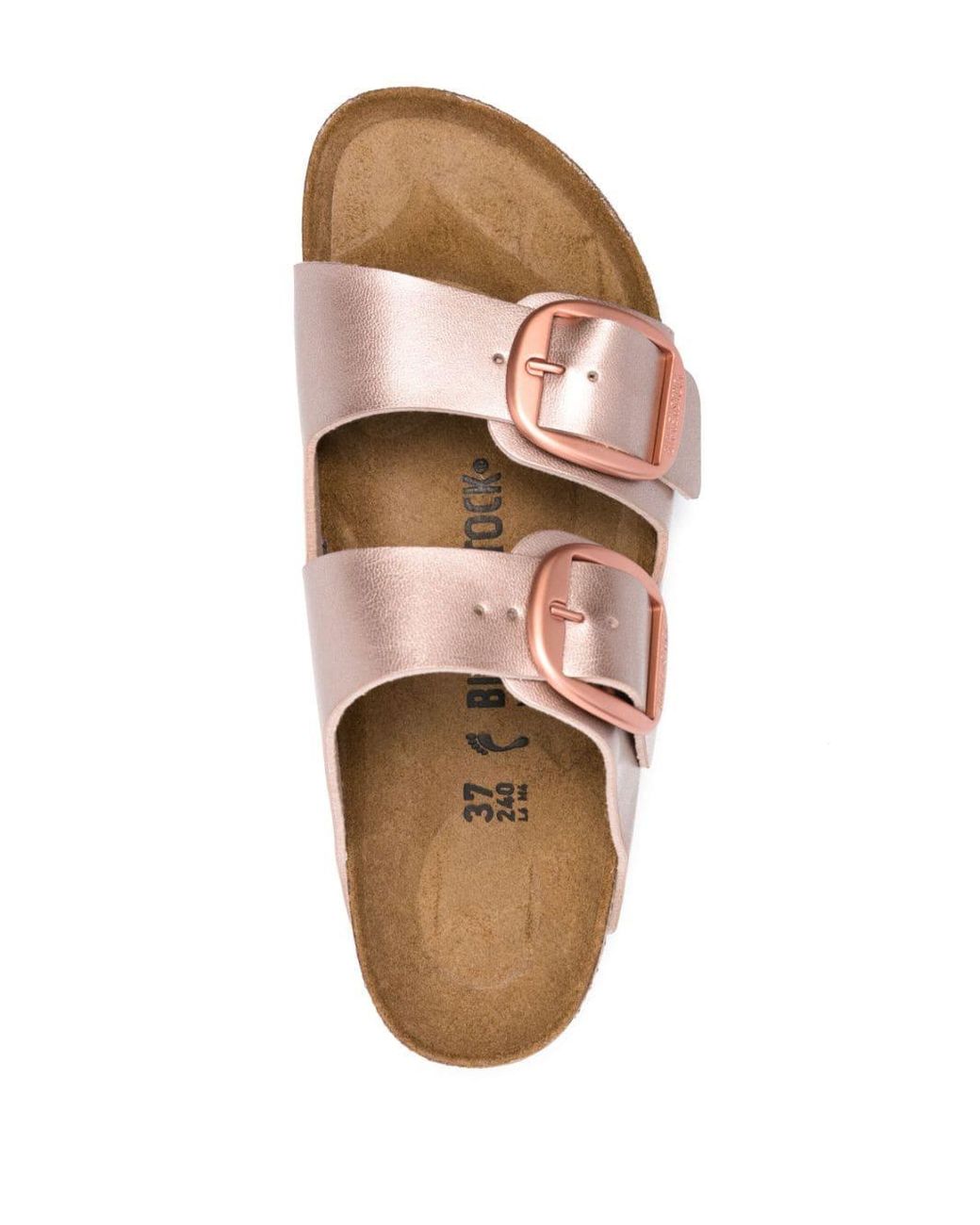 Birkenstock Arizona Metallic-effect Sandals in Pink | Lyst