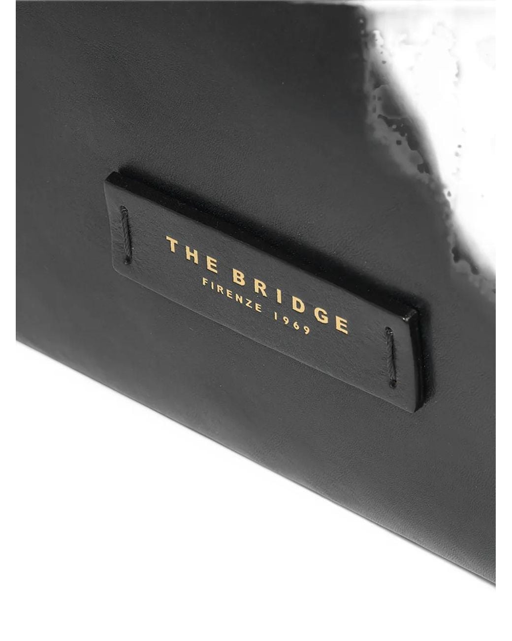 The Bridge Black Detachable-Strap Leather Tote Bag