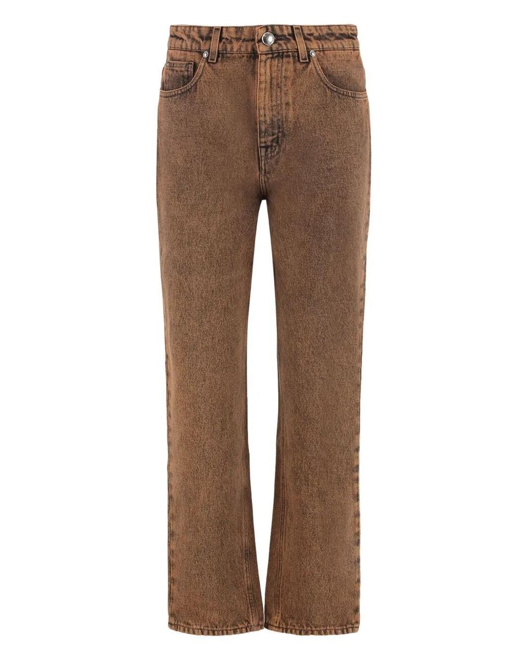 Moorer Brown Jean À Patch Logo
