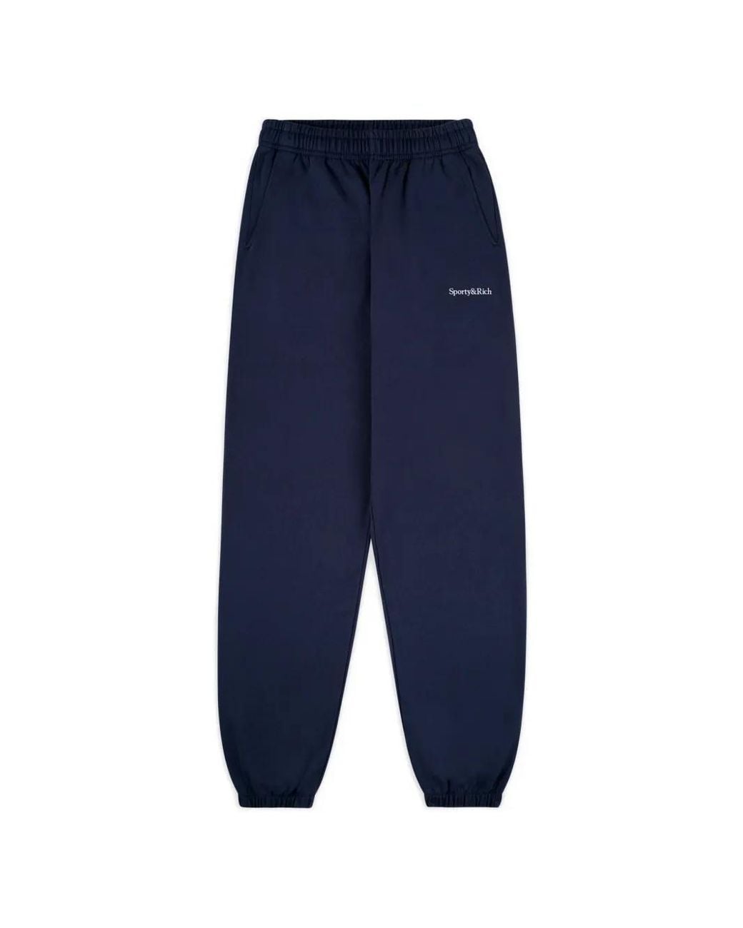 Sporty & Rich Blue Brianno Serif-Logo Embroidered Track Pants