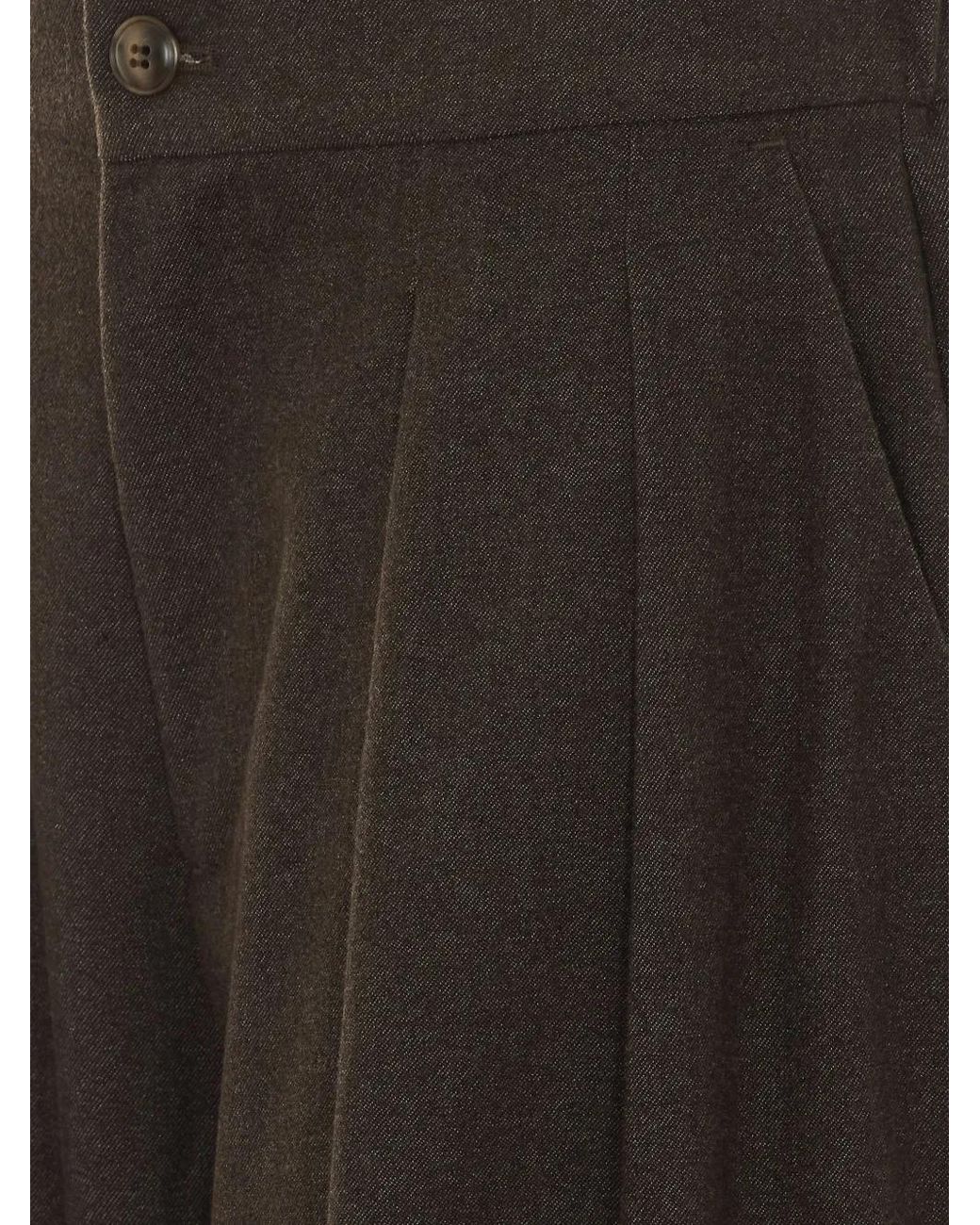 ELEH Black Pleated Wide-Leg Trousers