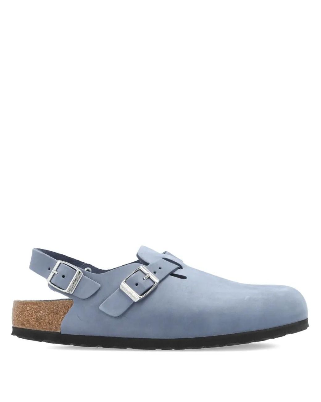 Birkenstock Blue Mules Mit Schnallenriemen