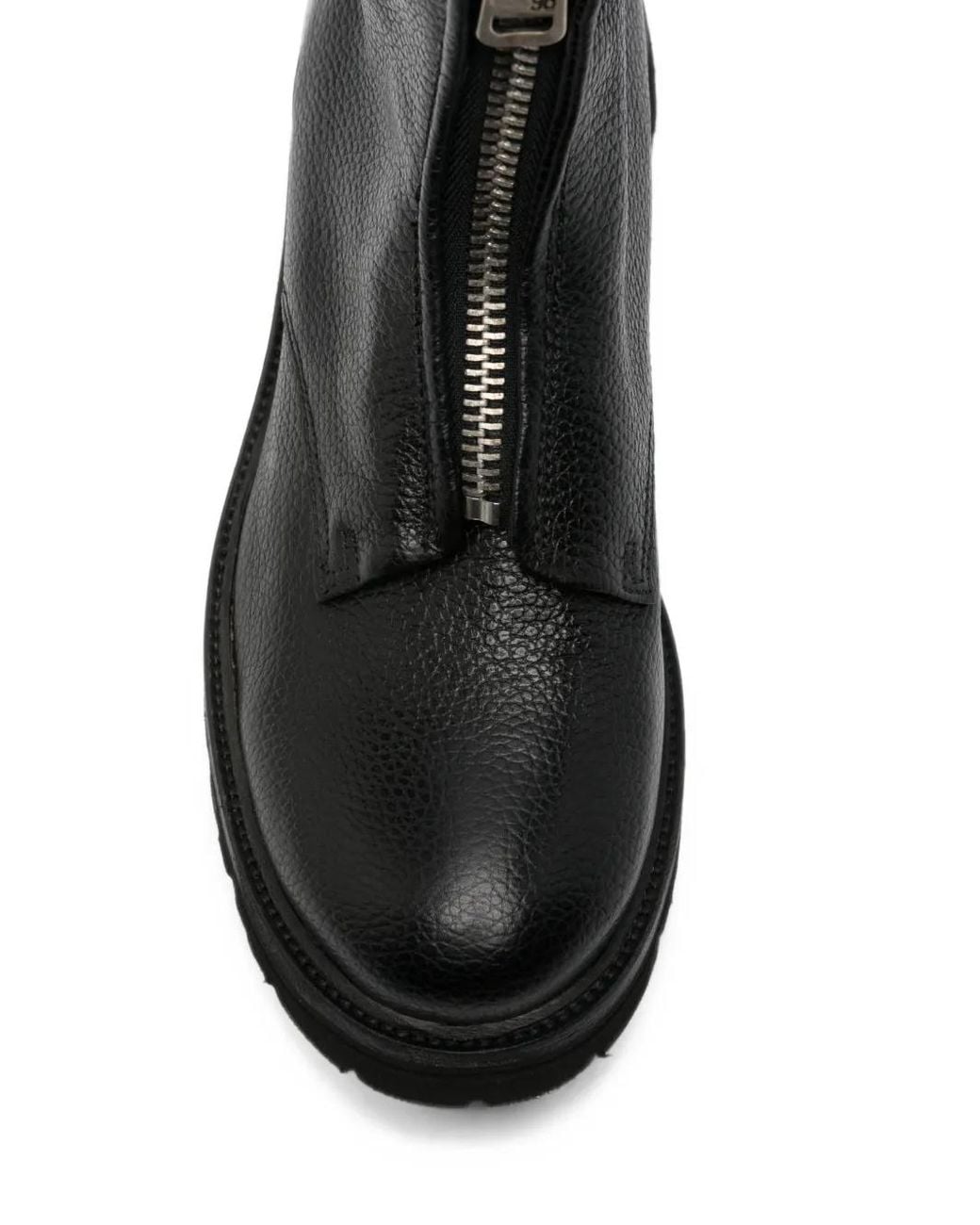 A.s.98 Black Bottes Zippées En Cuir for men