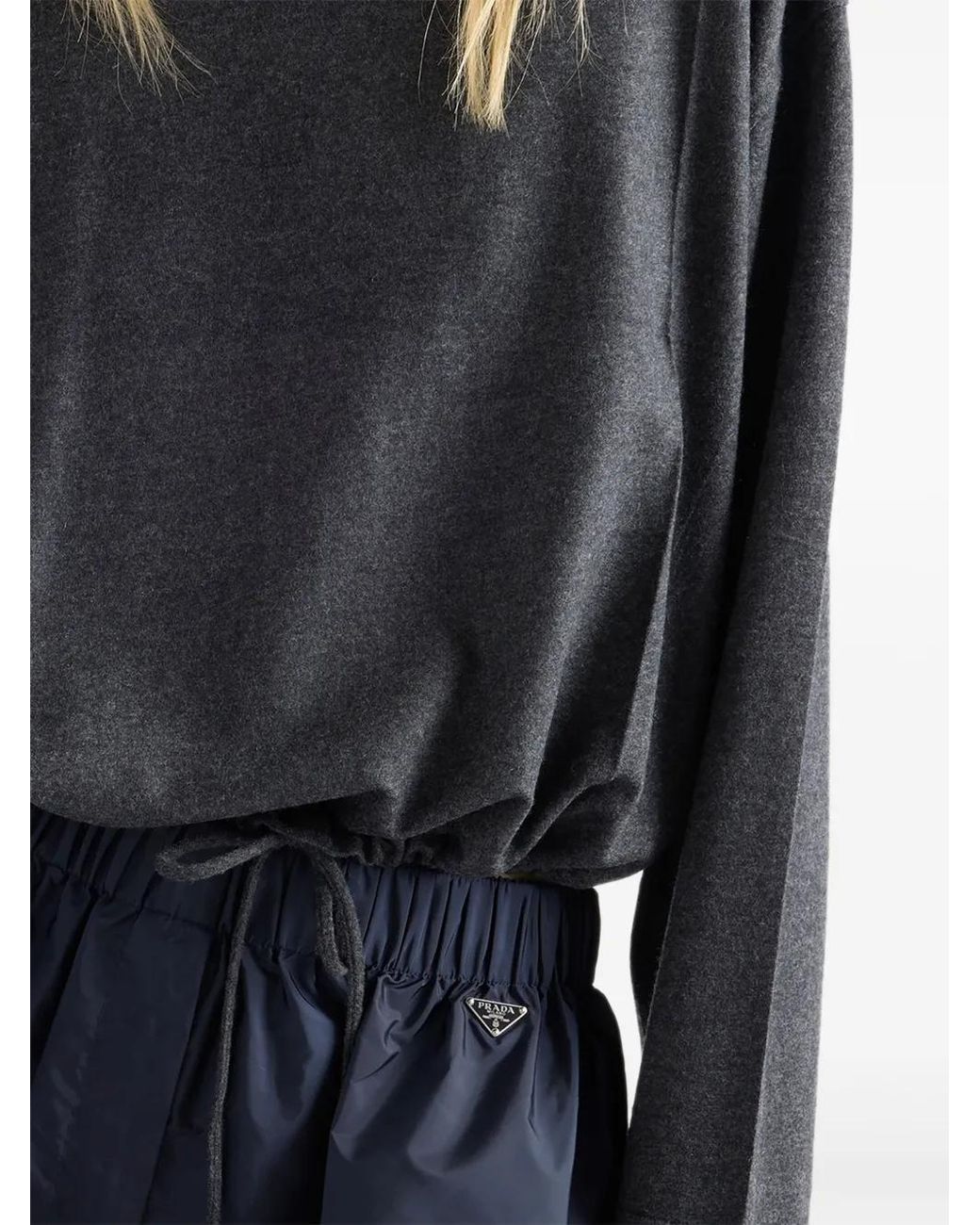 Prada Black T-Shirt En Jersey À Plaque Logo