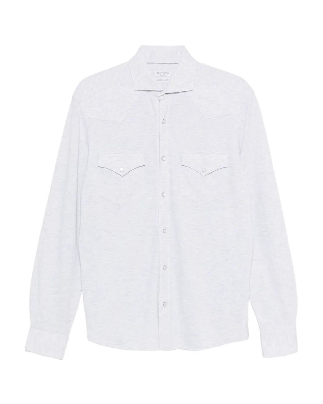 Brunello Cucinelli White Cotton Shirt for men