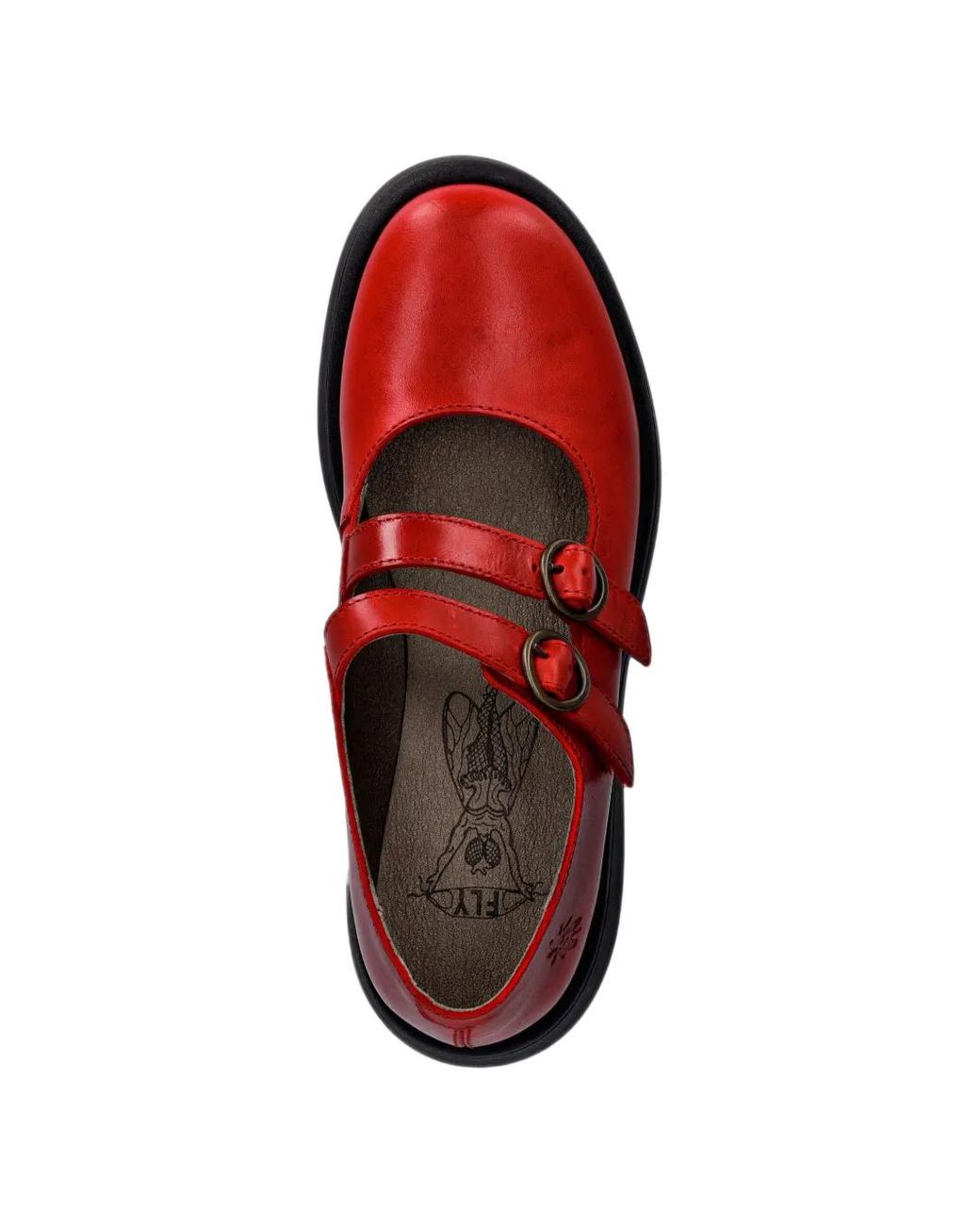 Fly London Red Mily532Fly Buckle-Strap Platform Shoes