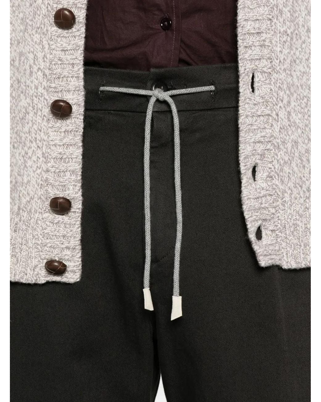 Eleventy Black Drawstring Trousers for men