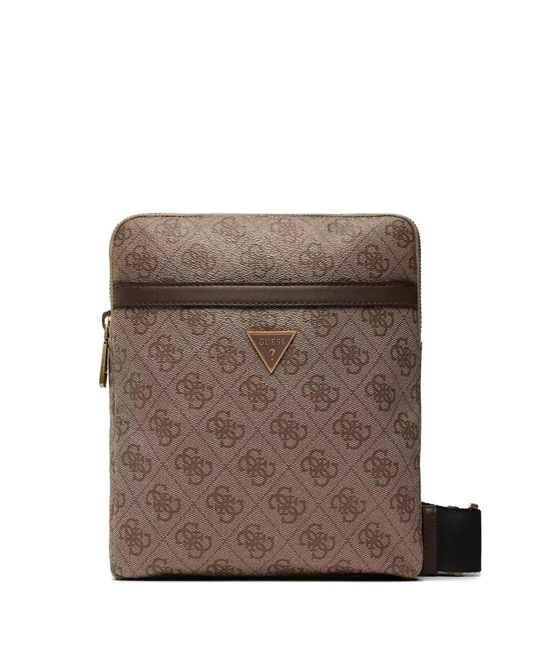 Guess Brown Monogram-Pattern Milano Belt Bag for men