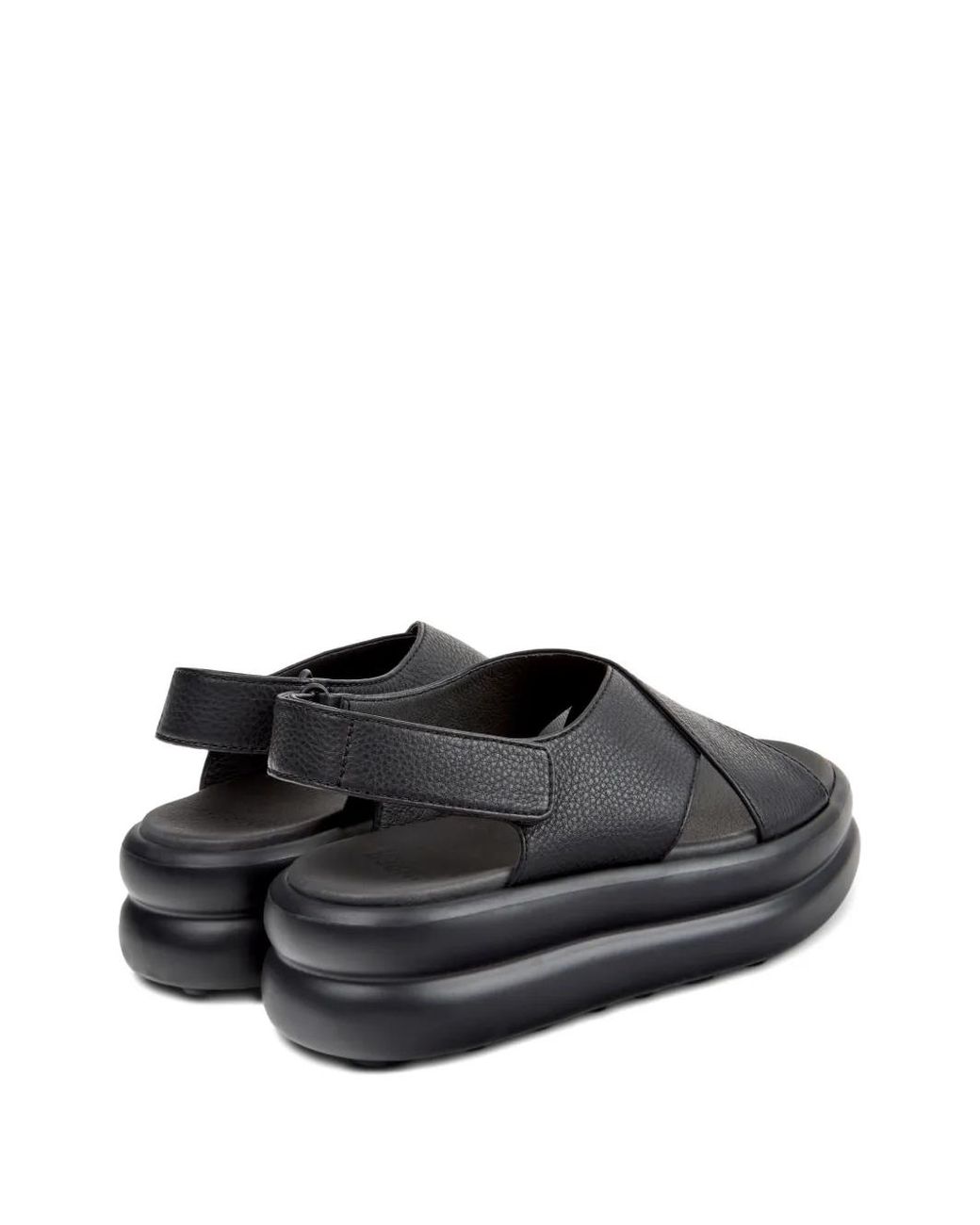 Camper Black Pelotas Flota Up Leather Sandals